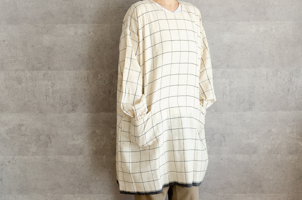 インド/カディコットン　カバーエプロン　Tattersall　330914-1