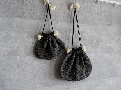Drawstring Bag – Monochrome / Silk × Cotton / IND 330920