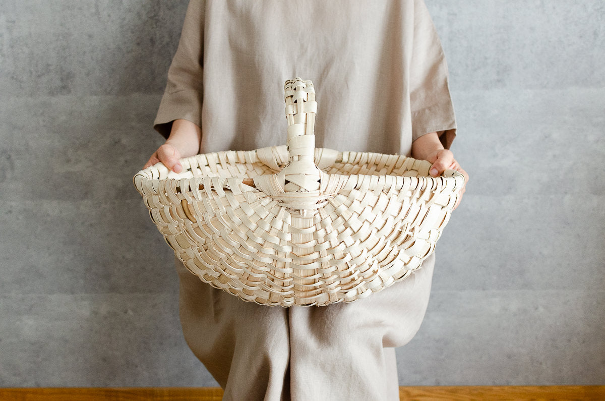 Oval Basket with Handle / Hazel / POL 340229