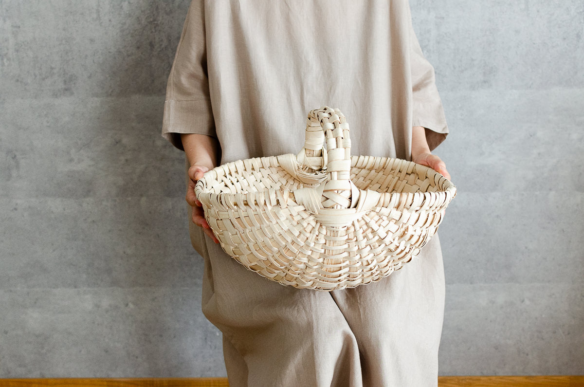 Oval Basket with Handle / Hazel / POL 340229