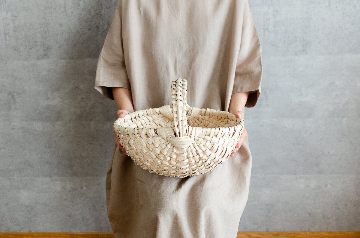 Oval Basket with Handle / Hazel / POL 340229