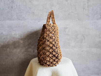 Macramé-Style Tote Basket / Linden Bark / Yamagata-JPN 340502