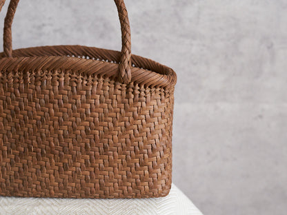 福島県/やまぶどう　手提げ　細あじろ編み　アーチ　編組み手　721101-2