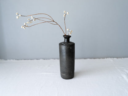 Antique tin tokkuri with branch / 古物の錫の徳利に枝物を挿した様子