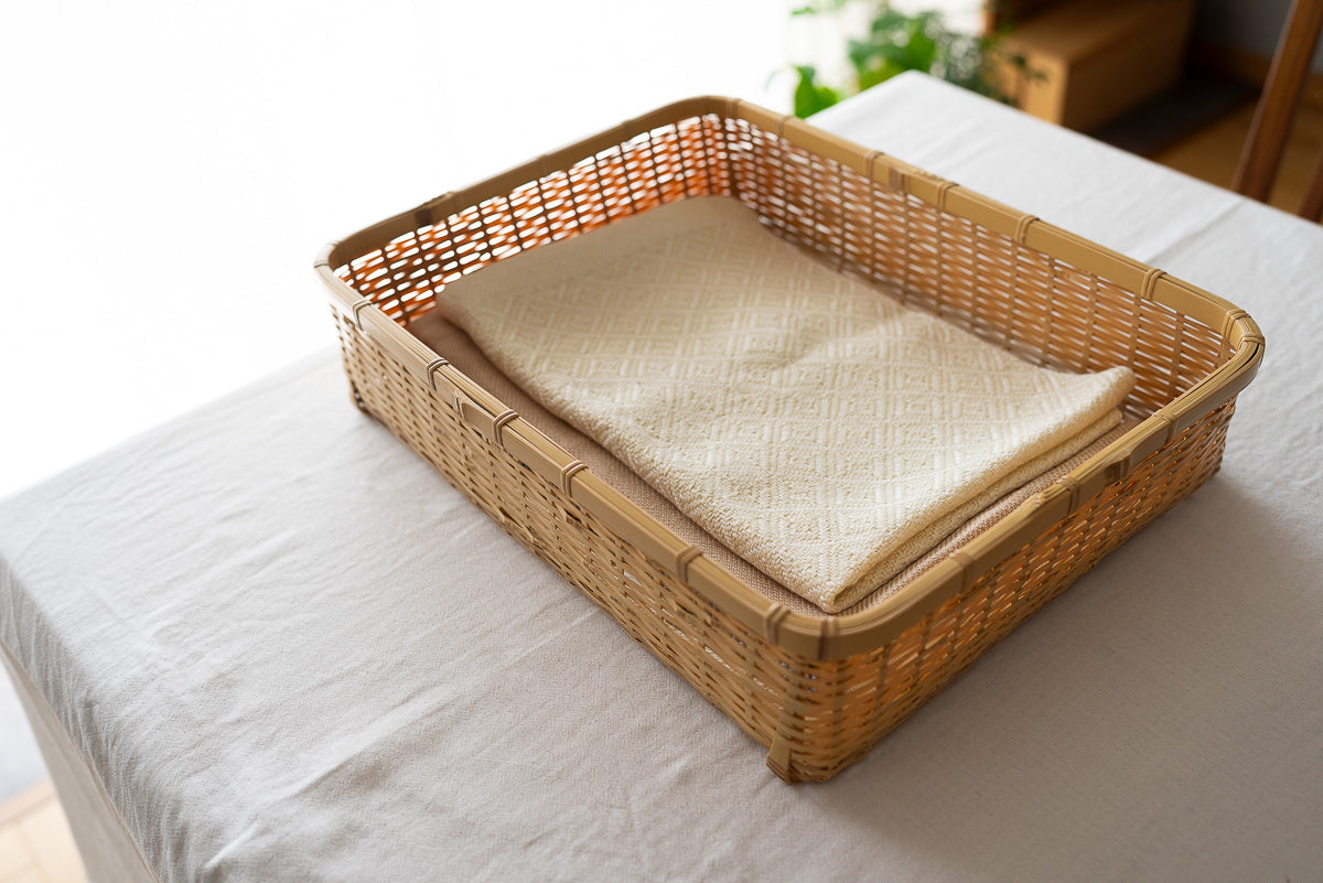 Organizing Basket Shallow / White Bamboo / Oita-JPN 850407