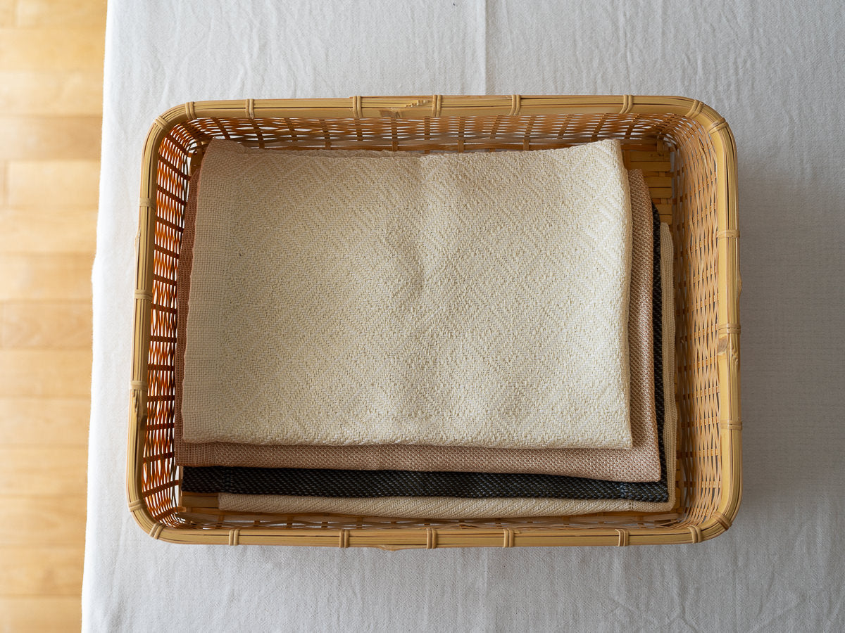 Organizing Basket Shallow / White Bamboo / Oita-JPN 850407
