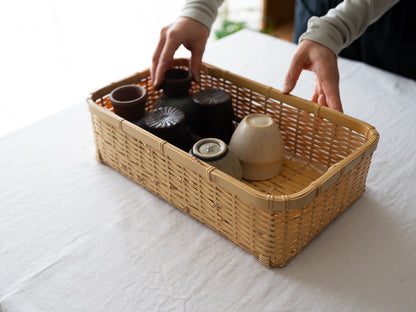 Organizing Basket Shallow / White Bamboo / Oita-JPN 850407