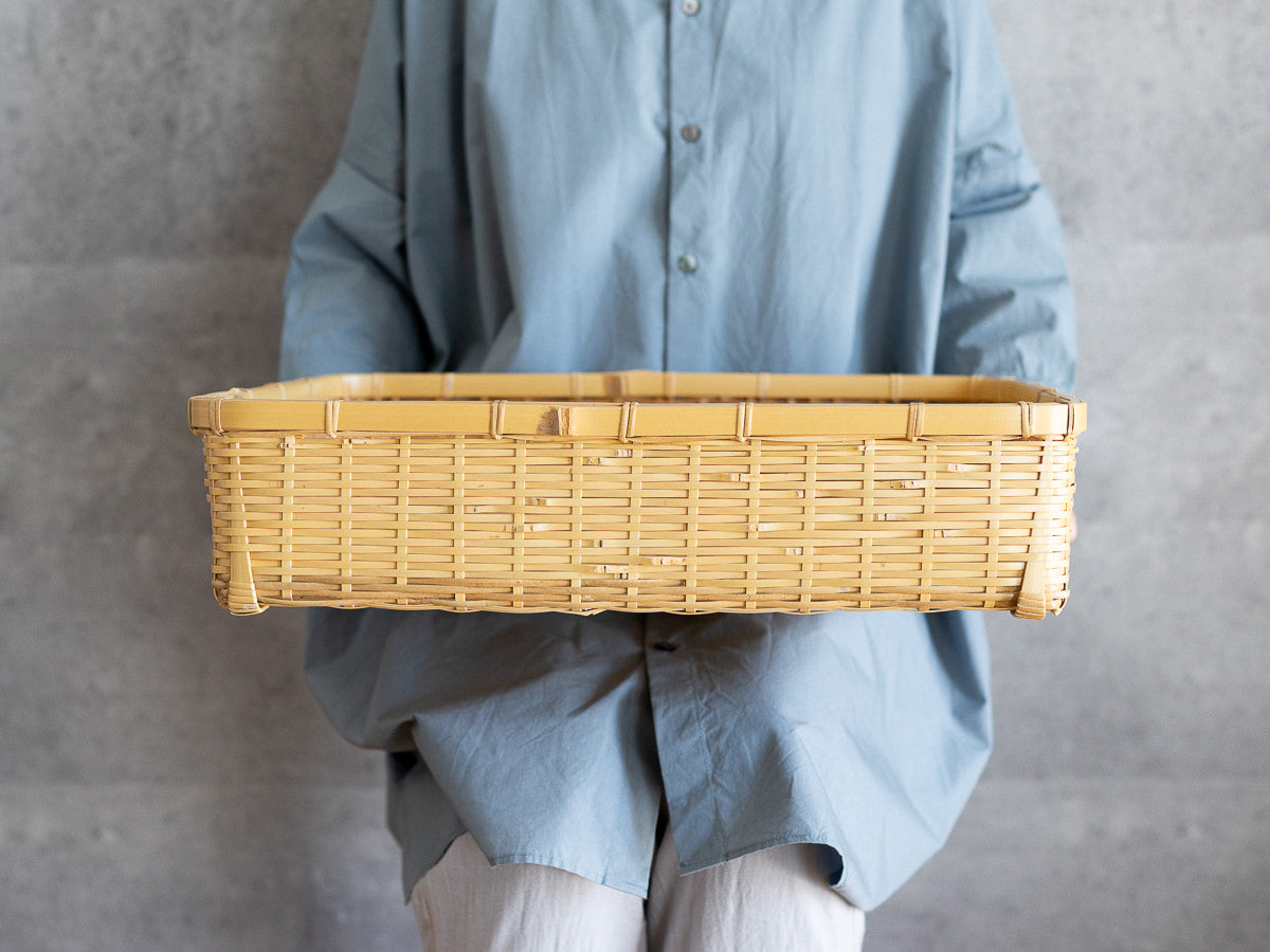 Organizing Basket Shallow / White Bamboo / Oita-JPN 850407