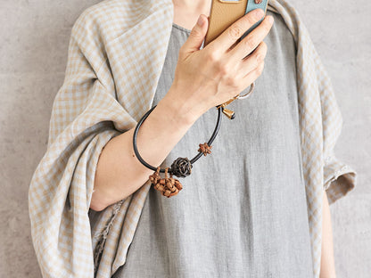 Smartphone Short Strap with Double Grapevine Rings / Akebi & Grapevine / Yamagata-JPN 311450