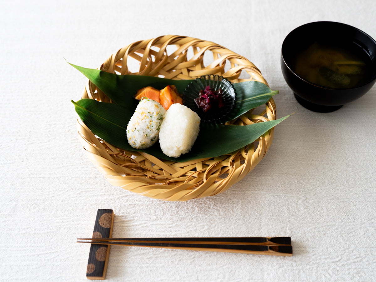 Serving Tray “Rough Weave” / White Bamboo / Tochigi-JPN 350102