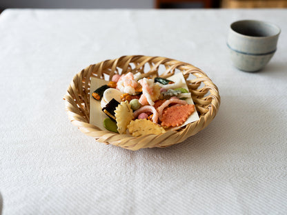 Serving Tray “Rough Weave” / White Bamboo / Tochigi-JPN 350102