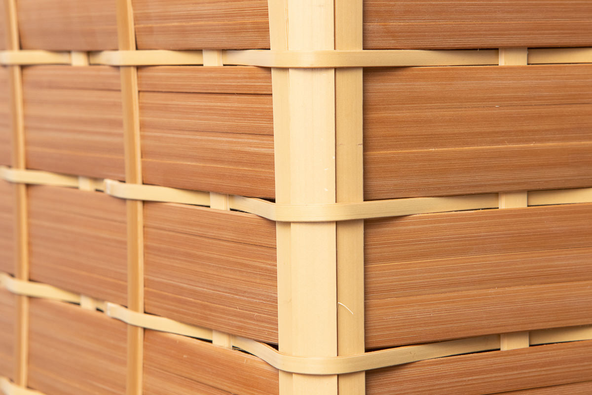 Basket with Lid "Kiritto" / White & Carbonized Bamboo / Oita-JPN 850406