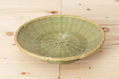 Raised-Base Round Bamboo Tray “Kikuzoko Weave” / Madake Bamboo / Oita-JPN 110707