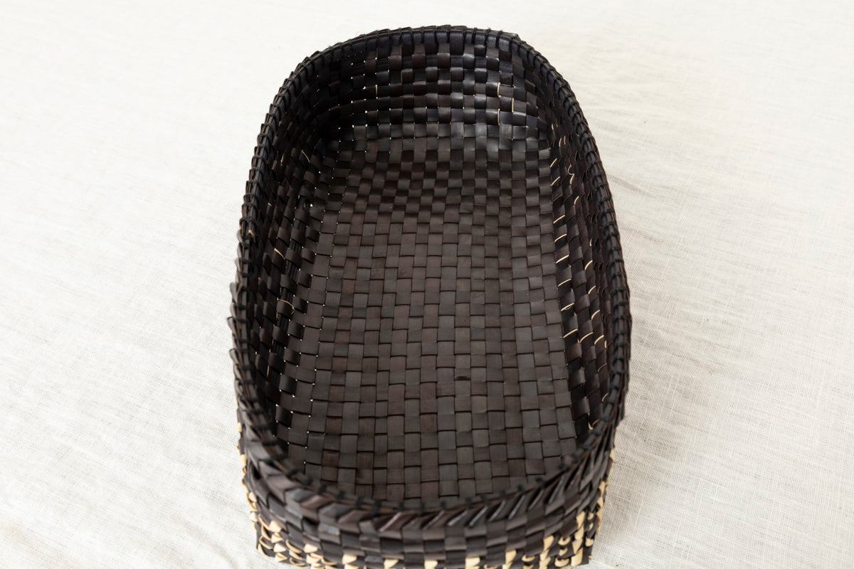 インド/パームリーフ　ティッシュボックス　Black Natural　330903-3　
