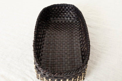 インド/パームリーフ　ティッシュボックス　Black Natural　330903-3　