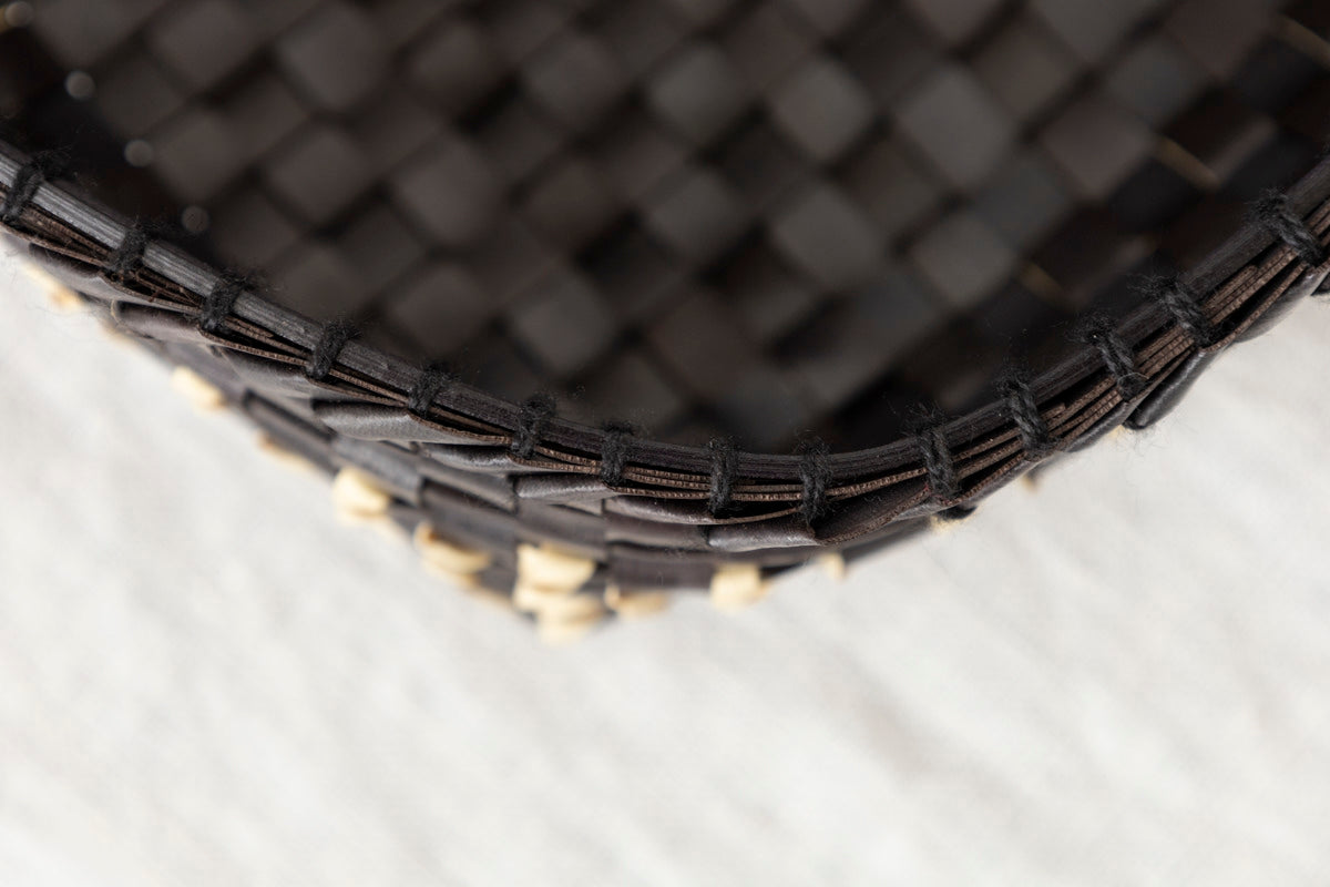 インド/パームリーフ　ティッシュボックス　Black Natural　330903-3　