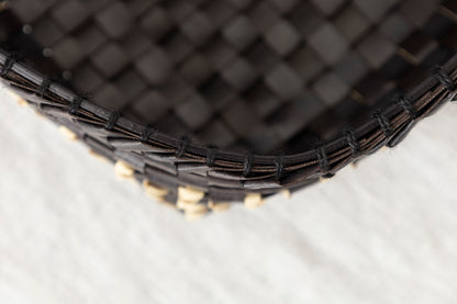 インド/パームリーフ　ティッシュボックス　Black Natural　330903-3　