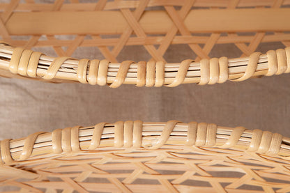 Oval Basket with Feet & Handles / White Bamboo / Tochigi-JPN 350101