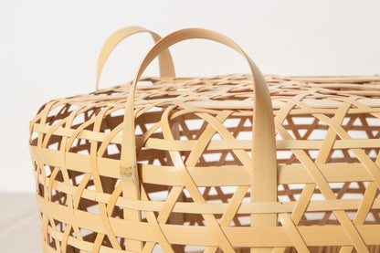 Oval Basket with Feet & Handles / White Bamboo / Tochigi-JPN 350101