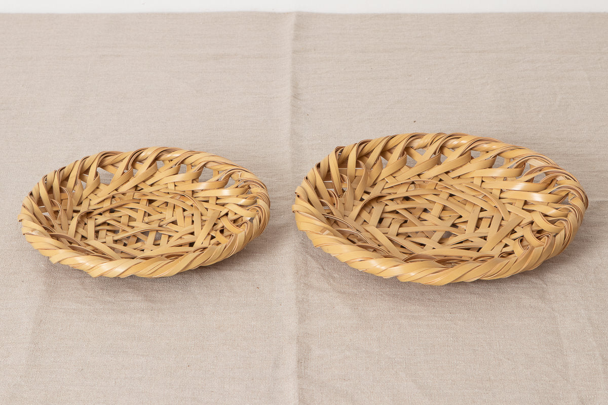 Serving Tray “Rough Weave” / White Bamboo / Tochigi-JPN 350102