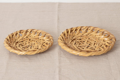 Serving Tray “Rough Weave” / White Bamboo / Tochigi-JPN 350102