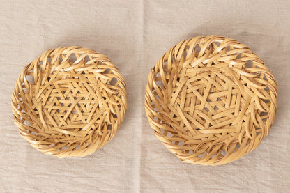 Serving Tray “Rough Weave” / White Bamboo / Tochigi-JPN 350102