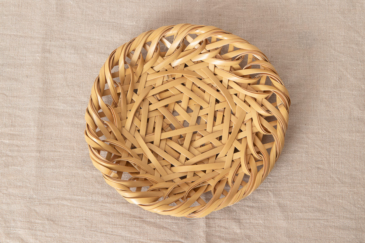 Serving Tray “Rough Weave” / White Bamboo / Tochigi-JPN 350102