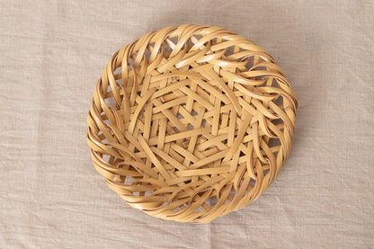 Serving Tray “Rough Weave” / White Bamboo / Tochigi-JPN 350102