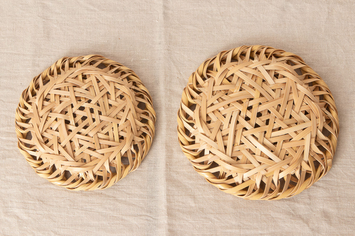 Serving Tray “Rough Weave” / White Bamboo / Tochigi-JPN 350102