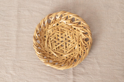 Serving Tray “Rough Weave” / White Bamboo / Tochigi-JPN 350102