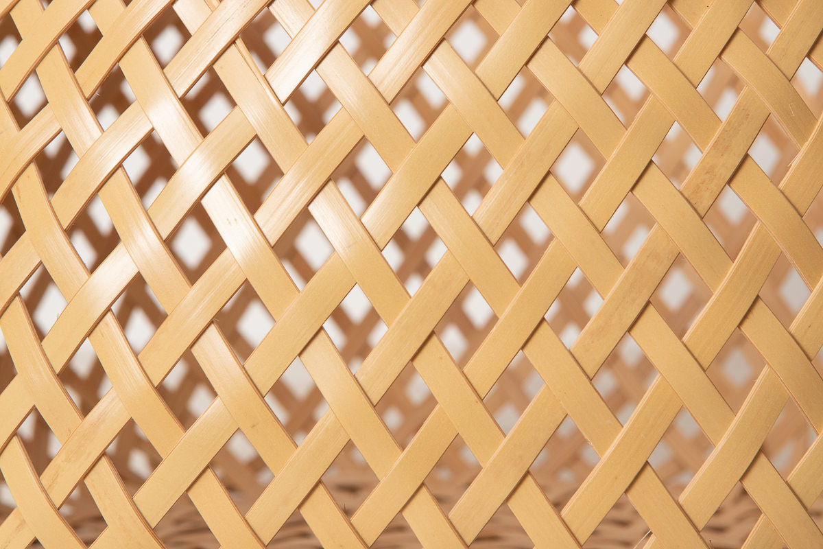 Storage Basket “Tessen Weave” / White Bamboo / Tochigi-JPN 350107-1