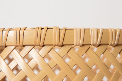 Storage Basket “Tessen Weave” / White Bamboo / Tochigi-JPN 350107-1