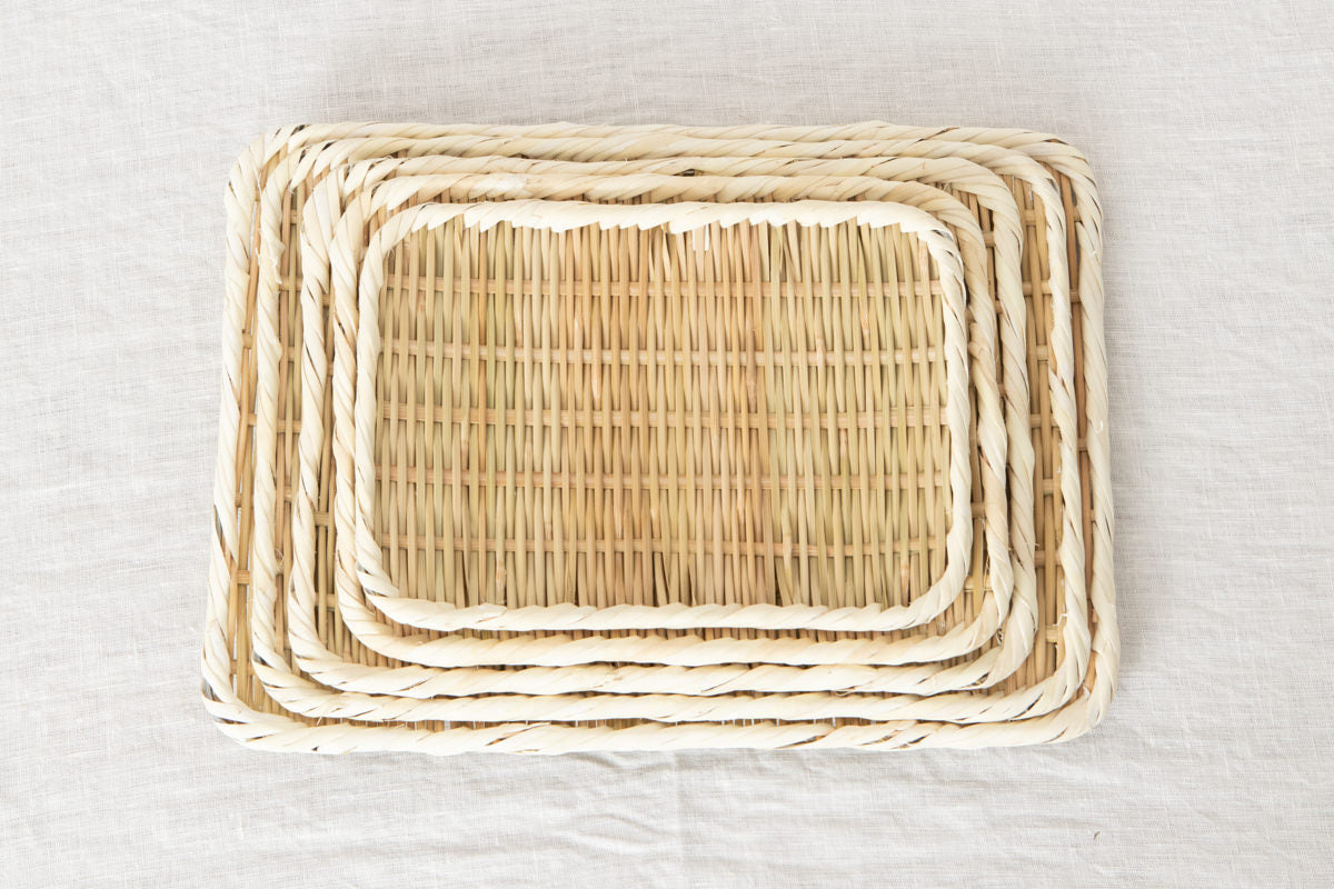 Rectangular Plate “Kaku Bon-zaru” Small Sizes / Bamboo / Niigata-JPN 650102