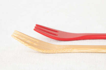 Kids Fork (Natural, Red) / Moso Bamboo / Oita-JPN 211114