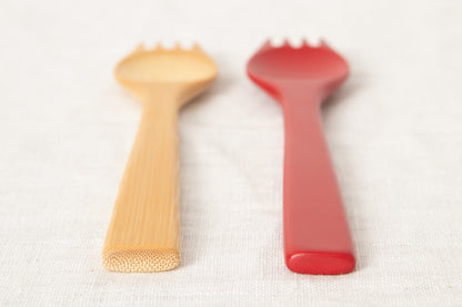 Bento Spoon (Natural, Red) / Moso Bamboo / Oita-JPN 211120