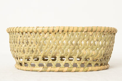 Oval Shallow Dish Basket / Nemagari Bamboo / Nagano-JPN 610232-1