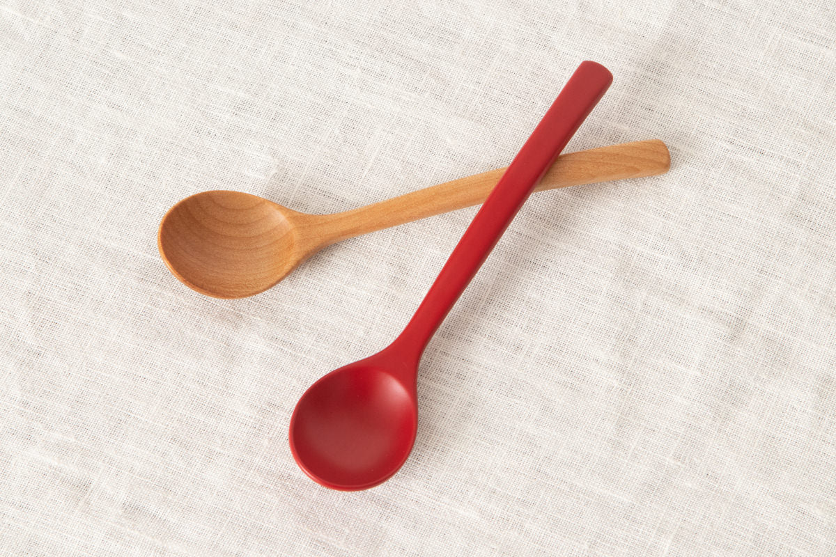 Dessert spoon “ARCH” [ Natural, Red ] / Japanese cherry birch / Ōita-JPN 211142