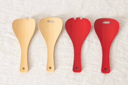 Salad Server "Hand" [ Natural, Red ] / Mōsō bamboo / Ōita-JPN 211105