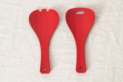 Salad Server "Hand" [ Natural, Red ] / Mōsō bamboo / Ōita-JPN 211105