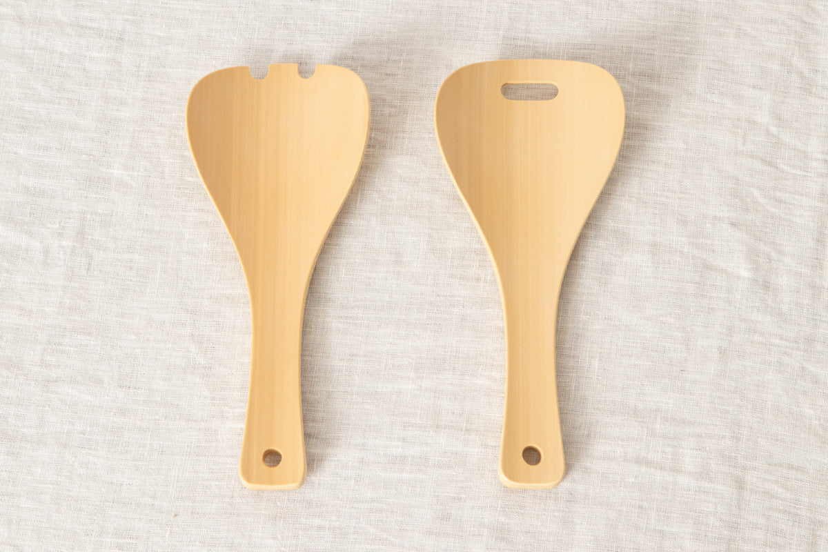 Salad Server "Hand" [ Natural, Red ] / Mōsō bamboo / Ōita-JPN 211105