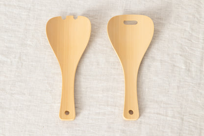 Salad Server "Hand" [ Natural, Red ] / Mōsō bamboo / Ōita-JPN 211105