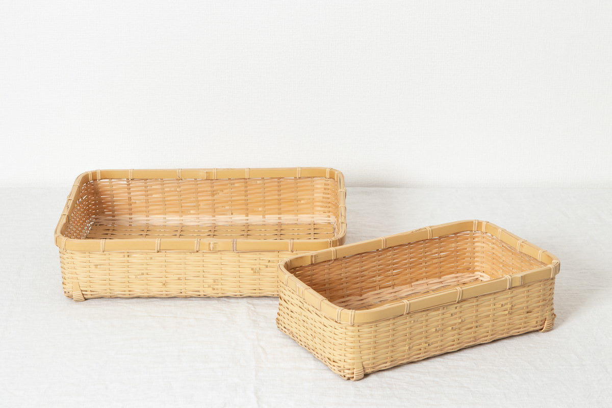 Organizing Basket Shallow / White Bamboo / Oita-JPN 850407