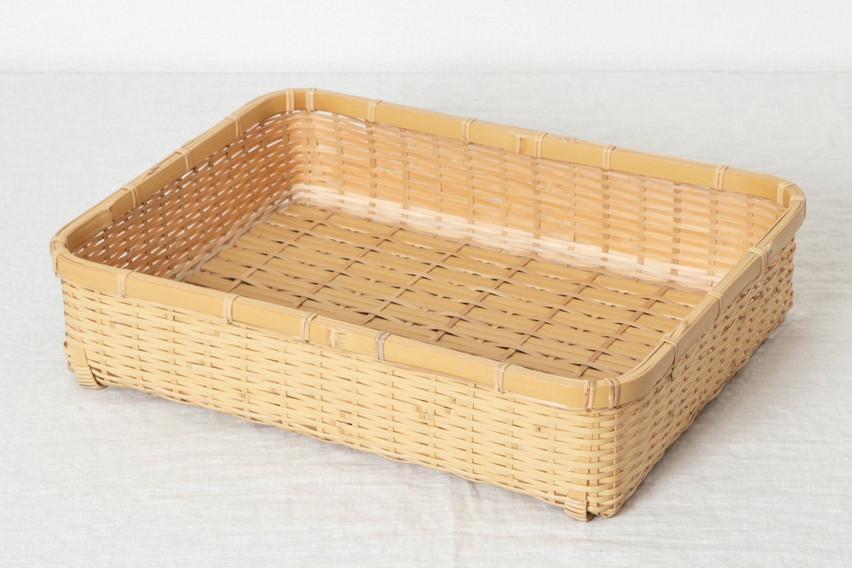 Organizing Basket Shallow / White Bamboo / Oita-JPN 850407