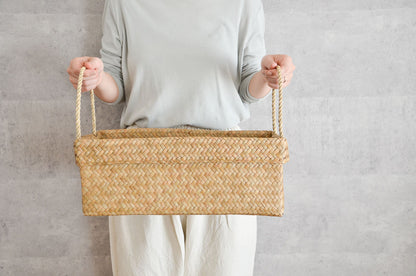 Rectangular Organizing Basket with Handle / Krajood Grass / THA 3115102