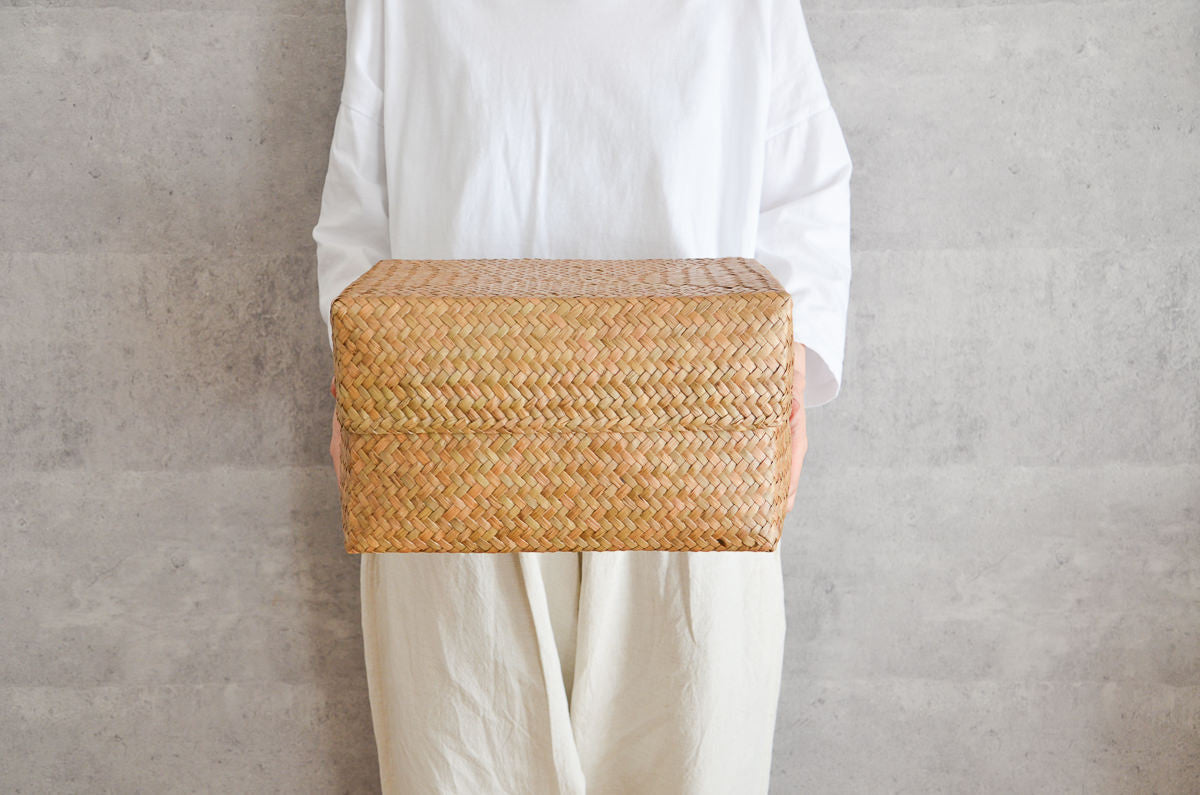 Organizing Basket with Lid "Rectangular" / Krajood Grass / THA 3115115